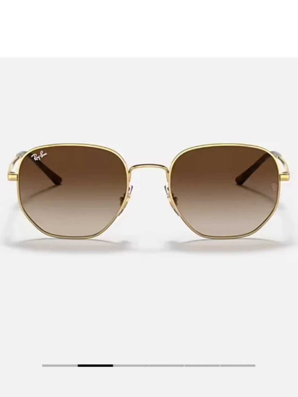 Ray-Ban Gold Frame Sunglasses with Brown Gradient Lenses